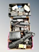 Four boxes of vintage camera equipment, Cine cameras,