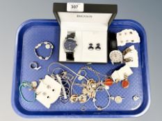 A gent's Hugo Boss wristwatch and studs in box, further watch signed Swiss Military by Chrono,