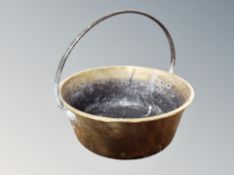 A brass cast iron jam pan,