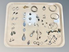 Jewellery to include approximately six pairs of earrings, further loose earrings,