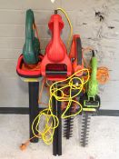 Four electric hedge trimmers by Qualcast, Challenge,