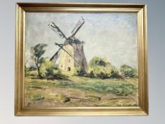 Danish School : Study of a windmill, oil on canvas,