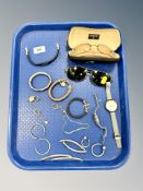 A pair of Chanel sunglasses in case, further pair of Ray Ban, Skagen watch, Sekonda watch,