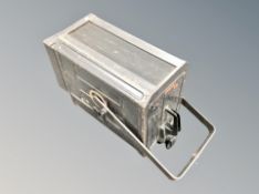 A vintage metal cased French theatre light