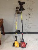 A Sovereign petrol strimmer together with a McCulloch TM210 petrol strimmer