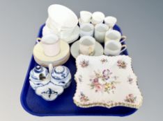 A tray of Noritake coffee cans, saucers, Coalport china,