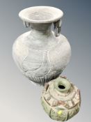Two contemporary pottery vases,