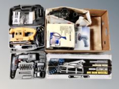 Boxed and cased power tools to include Performance rotary hammer drill, 4