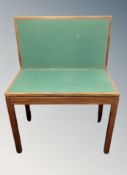 A 20th century turnover top card table