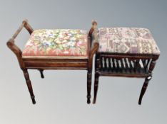 Two Edwardian piano stools