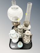 An antique copper based oil lamp,