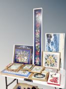 A group of wool work panels