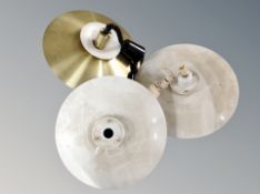 Three 1970's Scandinavian pendant light fittings