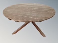 A teak garden circular table diameter 120 cm
