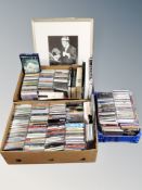 A box of cds, pictures and volumes all relating to Frank Sinatra,
