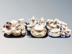 Approximatley sixty six pieces of Royal Albert Old Country Roses tea,