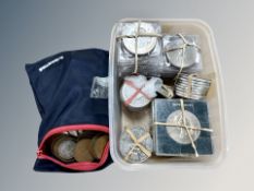 A tub of mixed crowns,