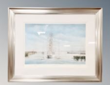 After Edwin Blackburn : Dar Mlodziezy leaving Blyth, reproduction colours, signed in pencil,