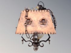 A copper effect metal lantern