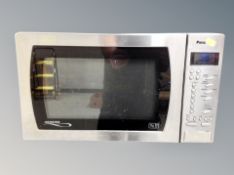 A Panasonic stainless steel microwave