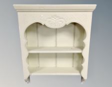 A painted pine kitchen wall rack width 65 cm