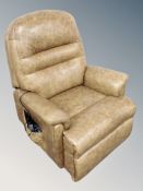 An electric reclining armchair