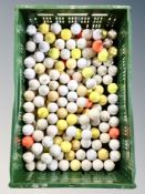 A large quantity of golf balls
