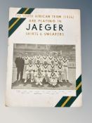 An early Jaeger advertising card sign 'The South African Team (1935)