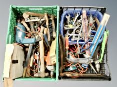 Two crates of hand and power tools