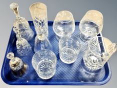 Nine various crystal rummers,