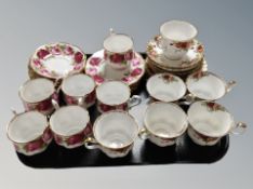 Six Royal Albert Old Country Roses trios,