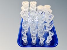 Four sets of six crystal drinking glasses (24)