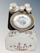 Four Royal Albert Summer Breeze china trios together with an Oriental charger and further plate