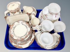 A Crown Ducal Art Deco part tea set together with a Windsor Lupins part tea set