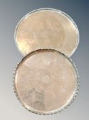 Two copper chargers,