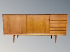 A Danish teak sliding door sideboard length 225 cm