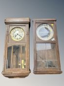 Two Continental eight day wall clocks