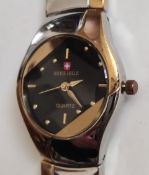 Gent's Swiss hills Quartz watch. Stainless steel and gold tone watch.