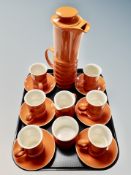 A fifteen piece Carlton Ware Art Deco style coffee service