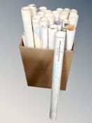 A box of rolled Danish sea maps,