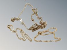 Two silver bracelets and chain