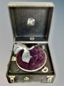 A vintage Vocalion portable table top gramophone