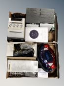 Two boxes of Sony mico hi/fi system, Pfco robo vac, Karcher window cleaner, prolectric steam iron,