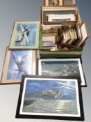 Two boxes of pictures and paintings,