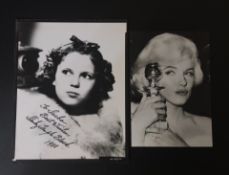 Vintage photos of Shirley Temple and Marilyn Monroe.