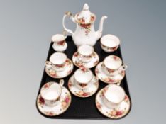 Fifteen pieces of Royal Albert Old Country Roses coffee china