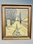 Danish school, Trees by a roadside, oil on canvas,