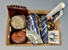 A framed map together with framed ceramic tile etc