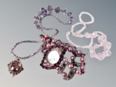 A quartz costume bracelet watch,