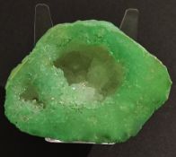 A green aura geode from Brazil 6.5 cm x 4.5 cm x 2.5 cm.